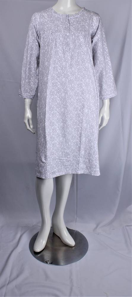 Printed cotton jersey knit winter nightie starburst grey STYLE :AL/ND-458/GREY